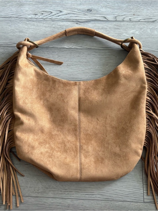 Abercrombie & Fitch Handbags - Abercrombie & Fitch Suede Fringe Hobo Bag